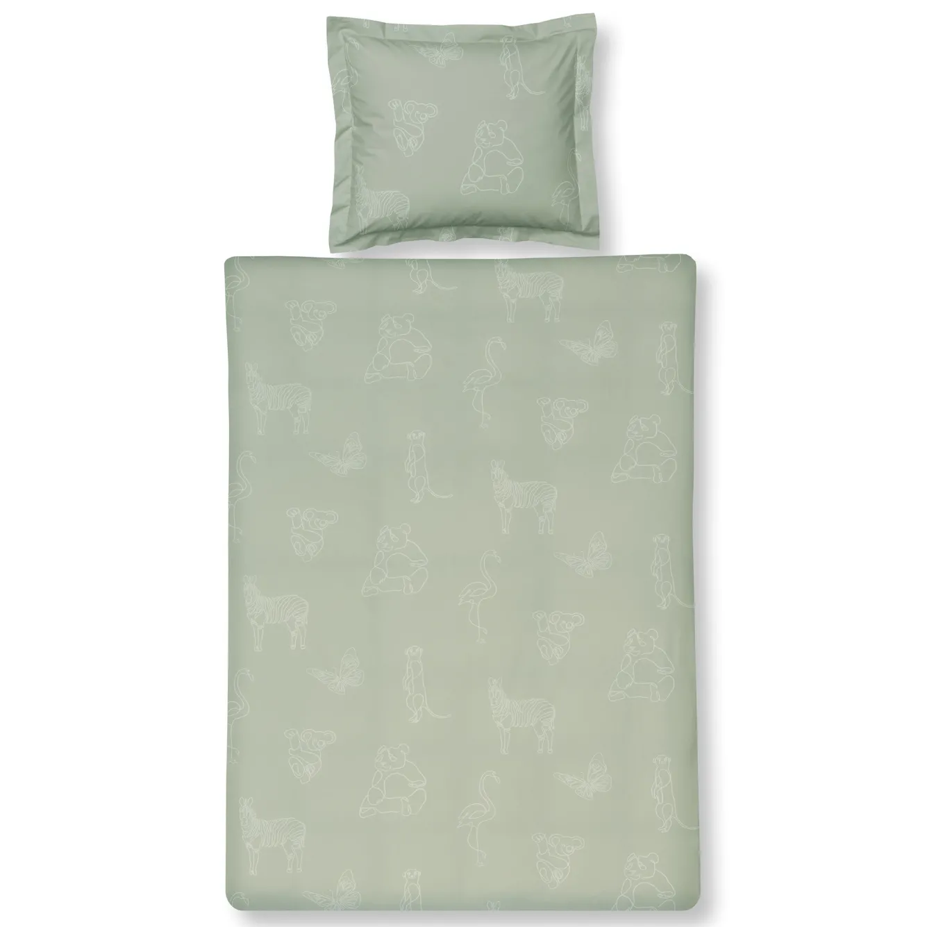 Vandyck Duvet cover ANIMAL KIDS Pale olive 140x220 cm (KIBB22110)