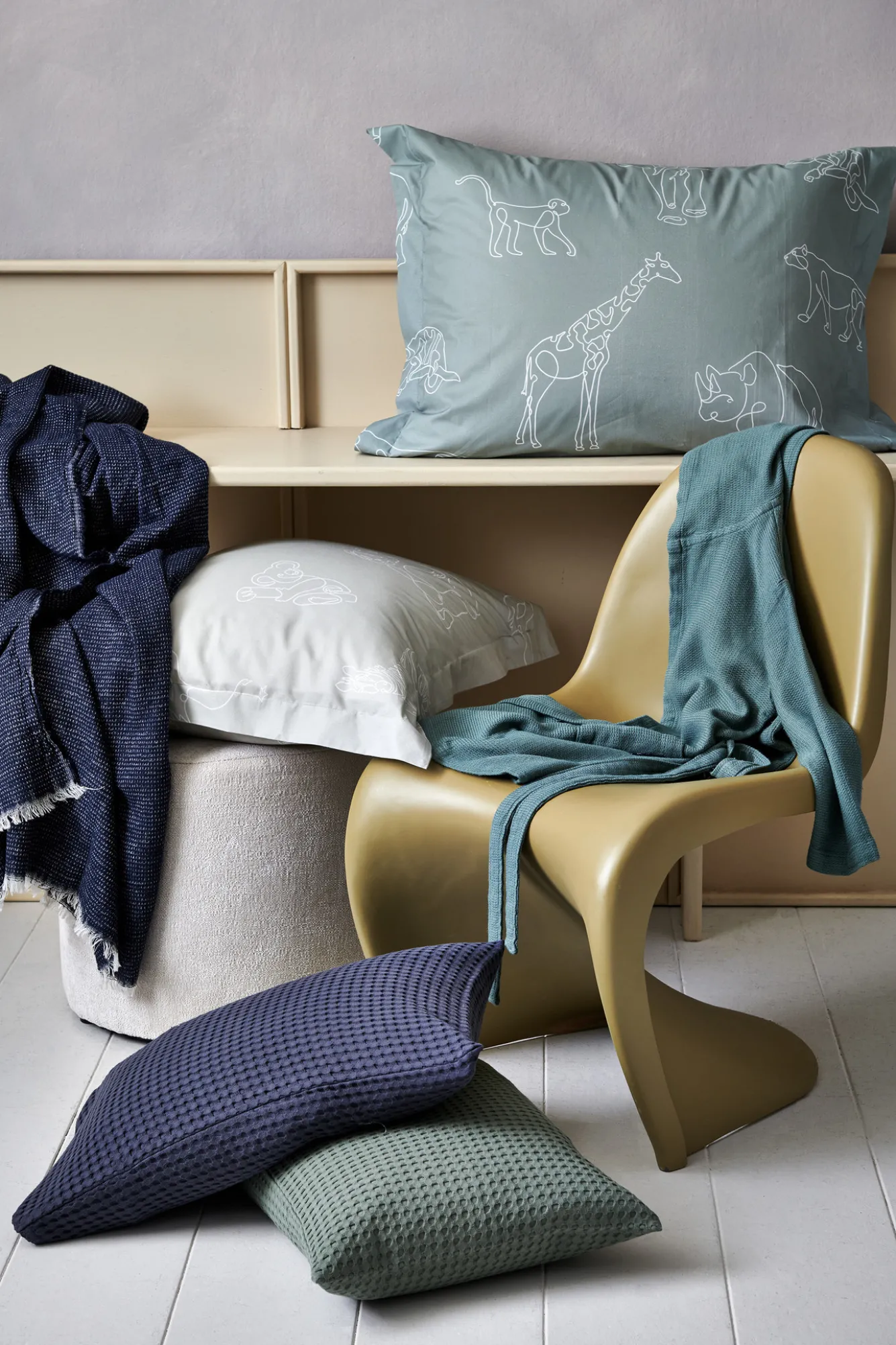 Vandyck Duvet cover ANIMAL KIDS Pale olive 140x220 cm (KIBB22110)