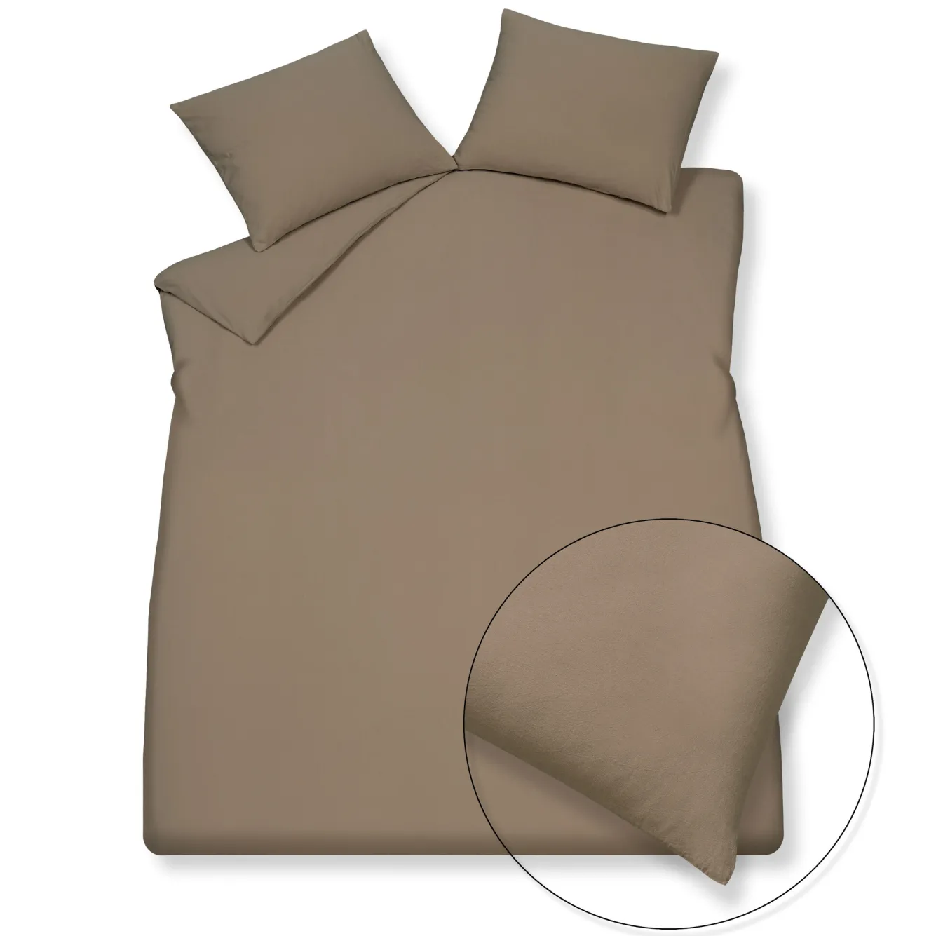Vandyck Duvet cover PURE 66 Taupe 240x220 cm (hemp / cotton)