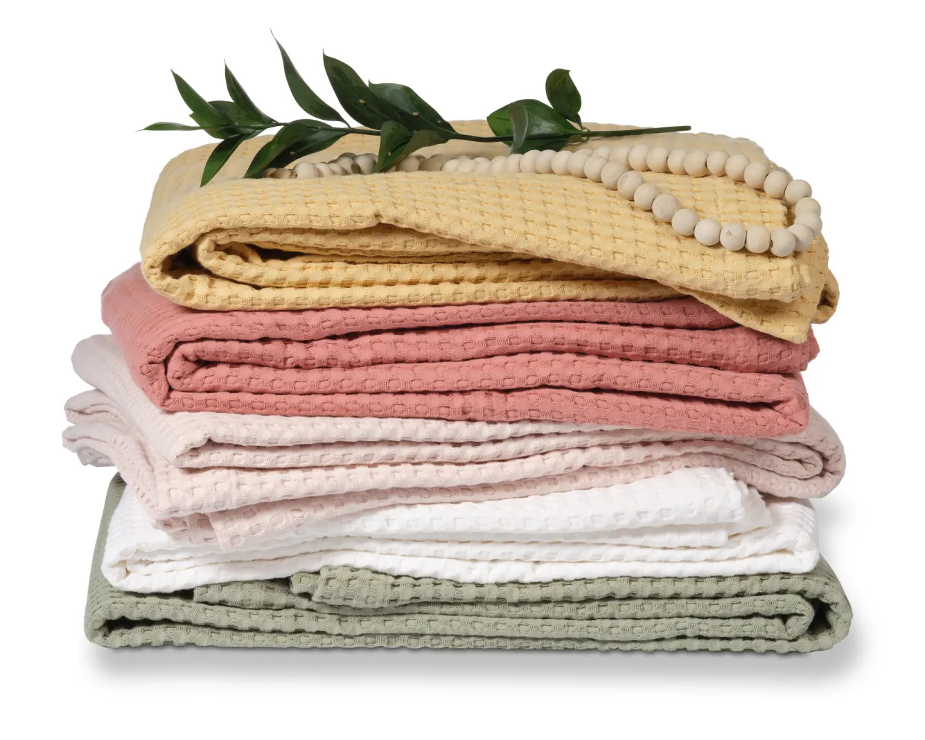 Vandyck HOME Pique waffle blanket 160x250 cm Light Olive (BLMK16101)