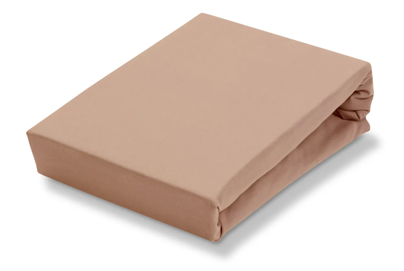 Vandyck Jersey supreme topper fitted sheet Praline-163 (stretch) SLKM8201T