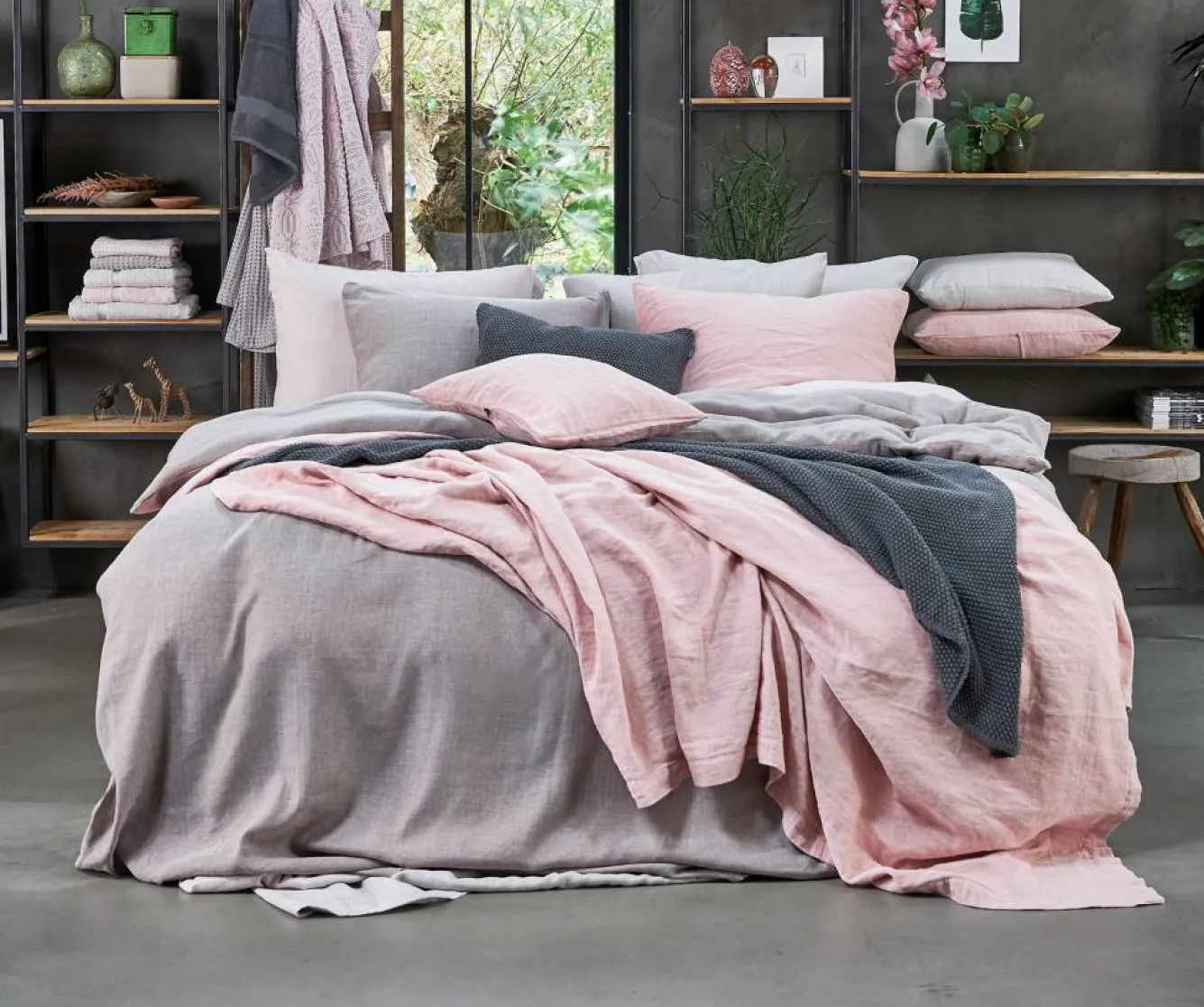 Vandyck PURE 11 bedspread / pillowcase Faded Pink-140 (cotton / linen) PRSA18111