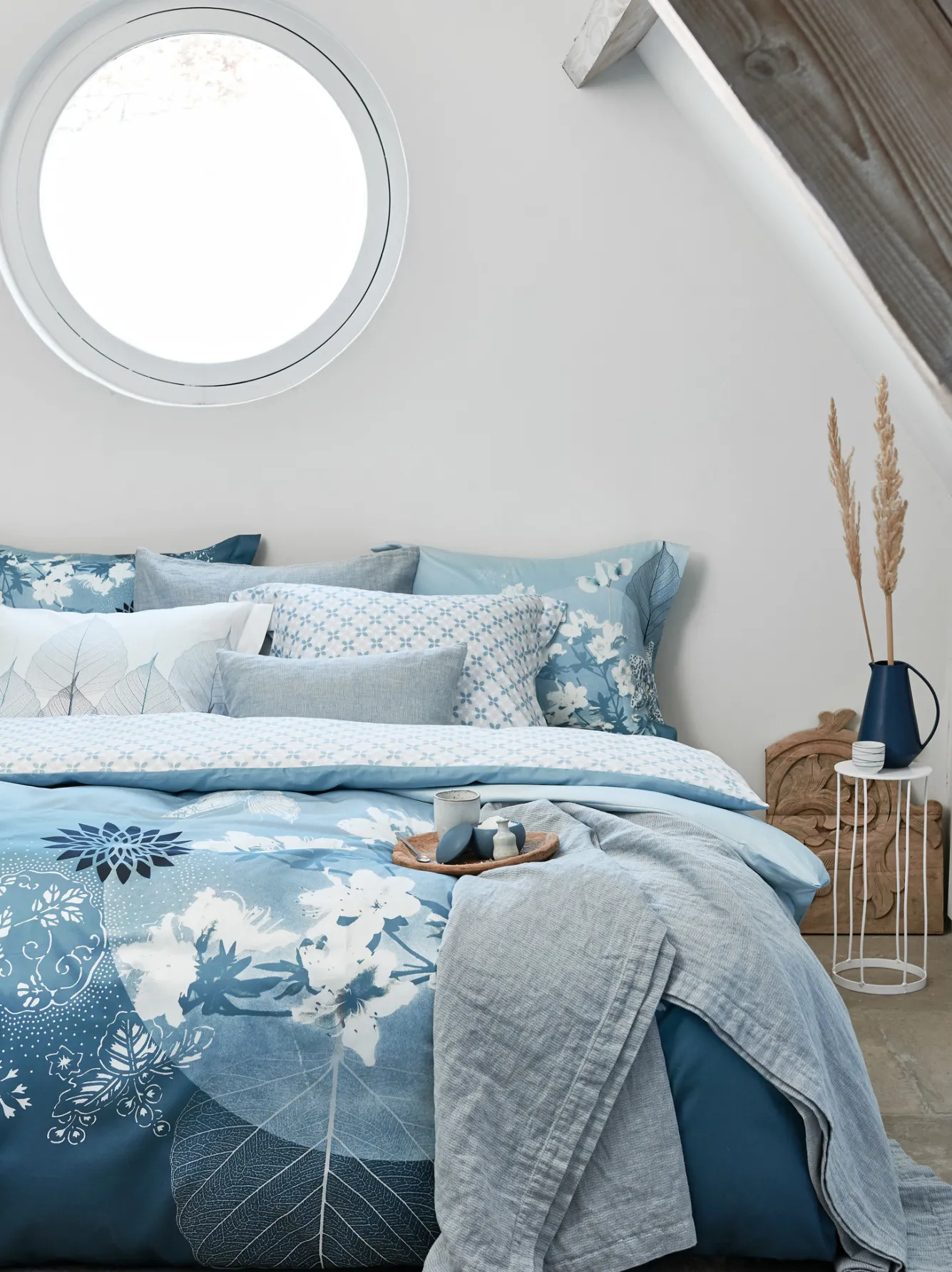 Vandyck PURE 11 bedspread / pillow cover Faded Denim-184 (cotton / linen) PRSA18111