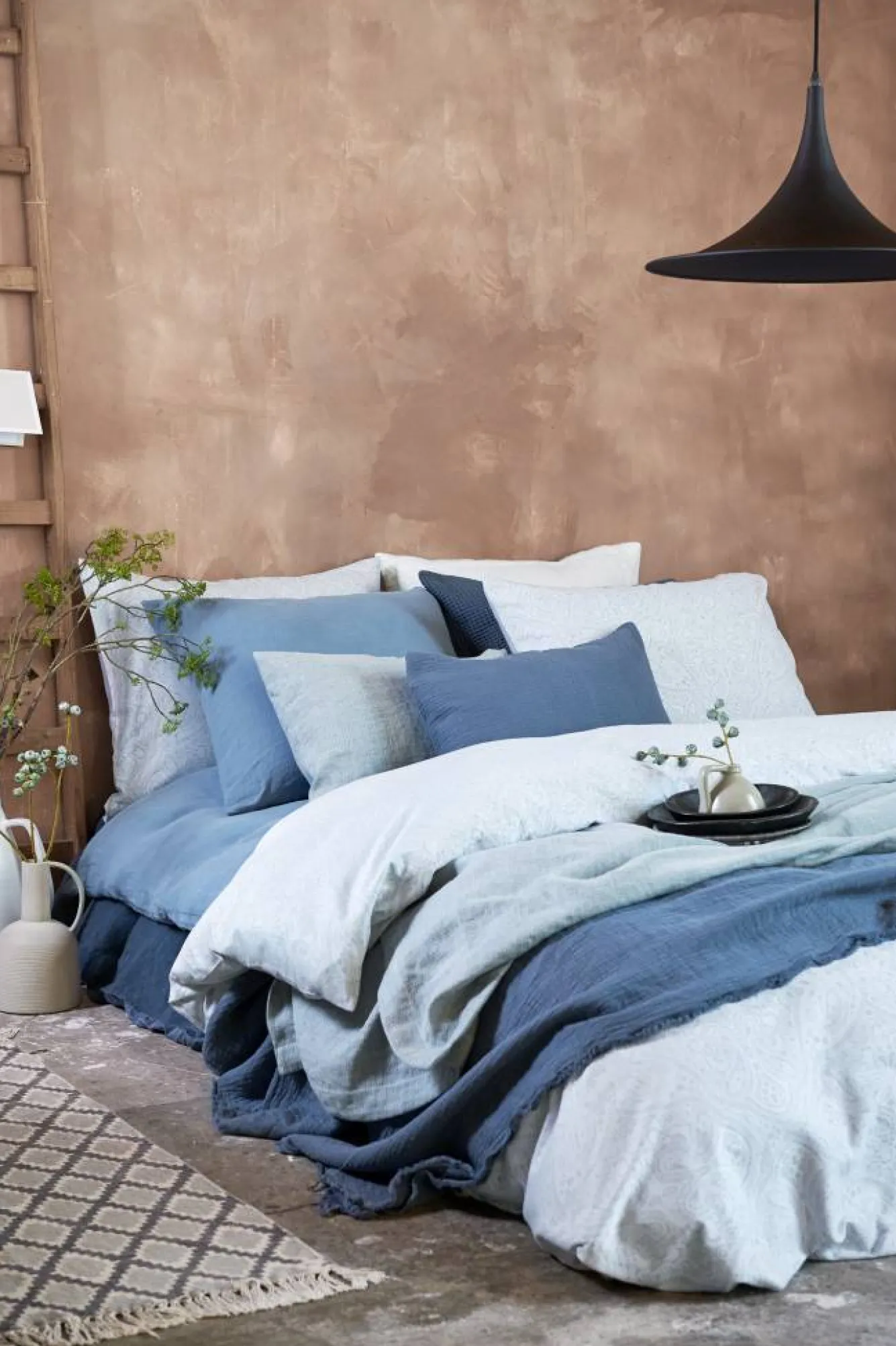 Vandyck PURE 11 bedspread / pillow cover Faded Denim-184 (cotton / linen) PRSA18111