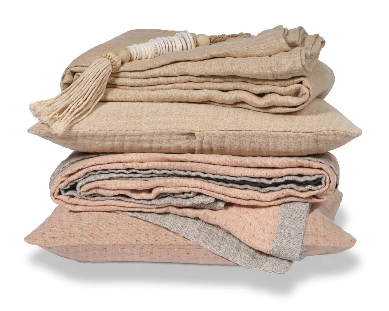 Vandyck PURE 45 plaid / bedspread 160x250 cm Light Honey (cotton / linen)