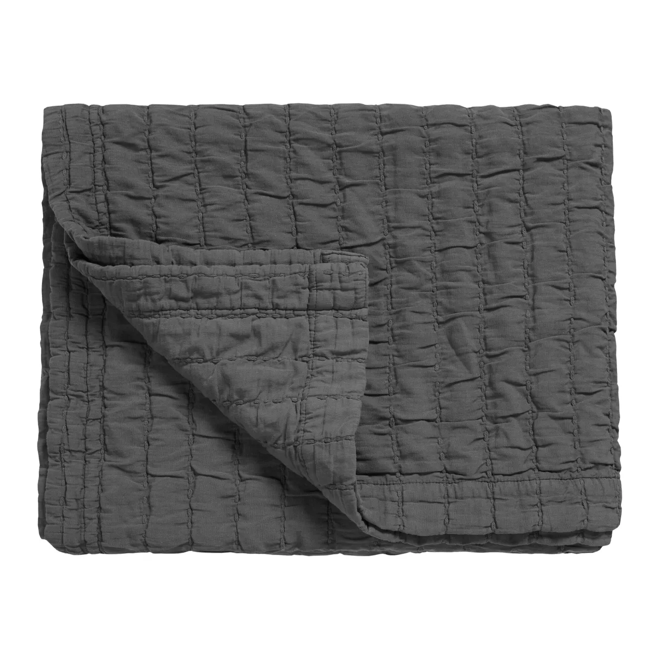 Vandyck PURE 64 plaid/bedspread 180x260 cm color Off Black (cotton)