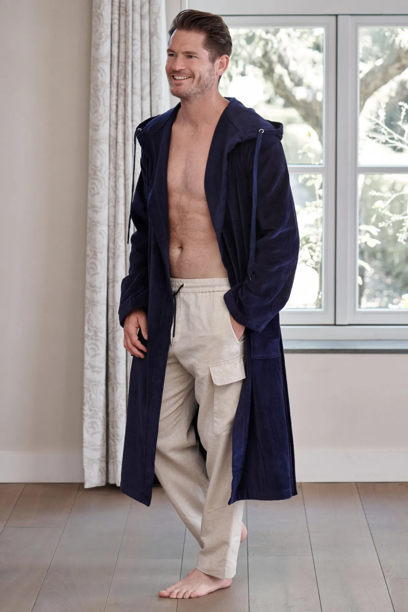 Vandyck RIO bathrobe color Dark Navy-045 (BAGE16202)
