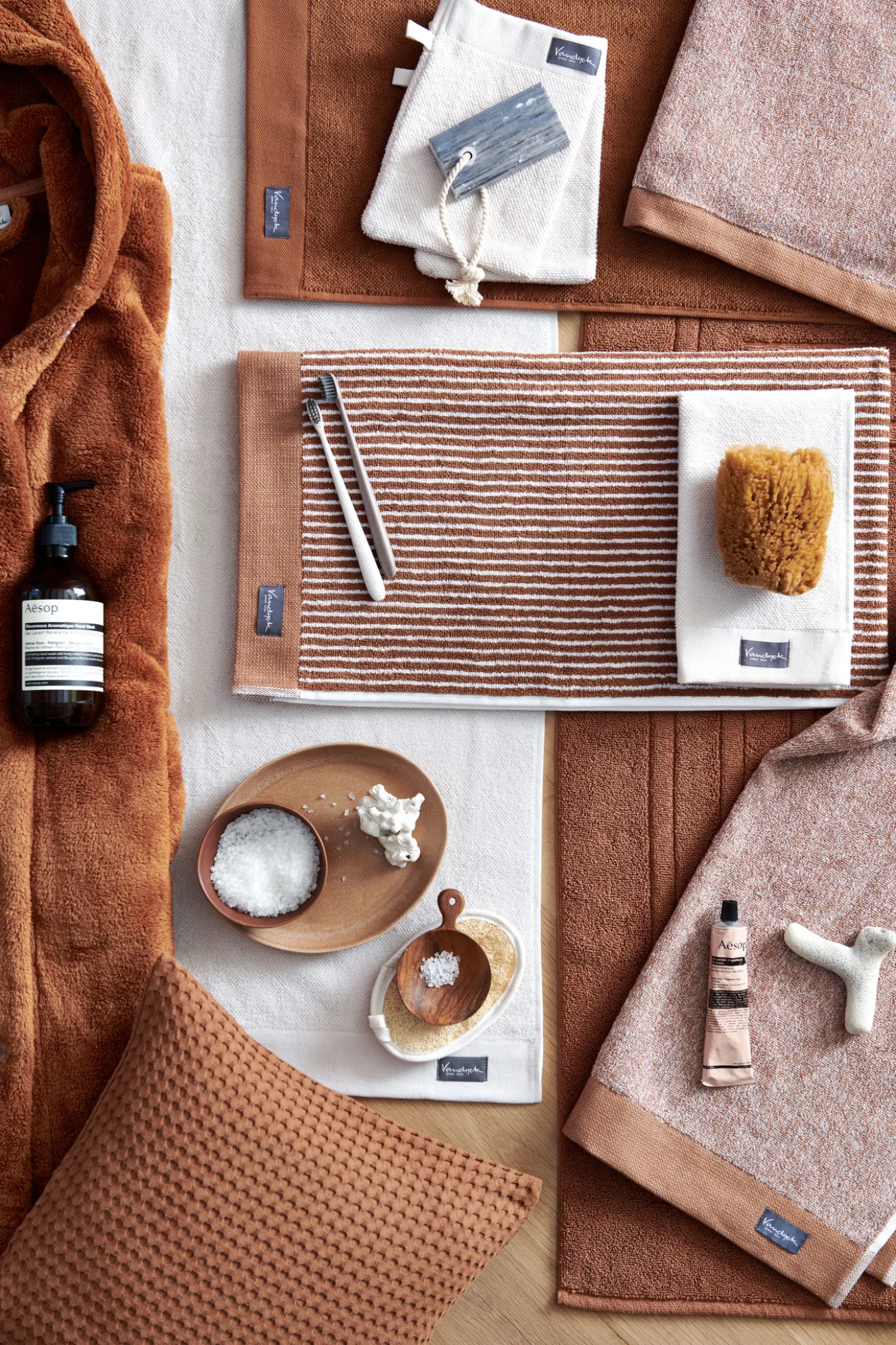 Vandyck Towel 60x110 cm HOME collection Uni Olive (BAKC13202) set/3 pieces