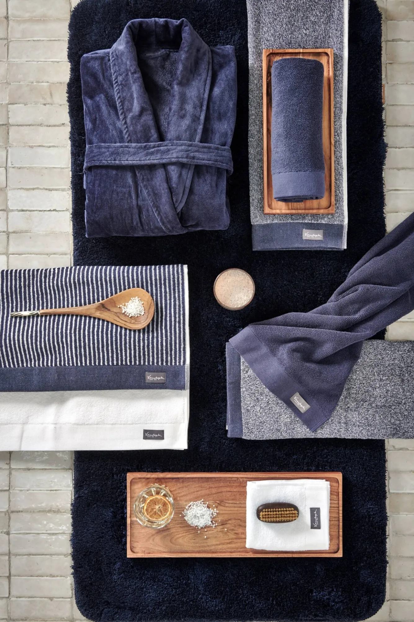 Vandyck Towel 60x110 cm HOME Mouliné Blue Ink (BAKC18201) set/3 pieces