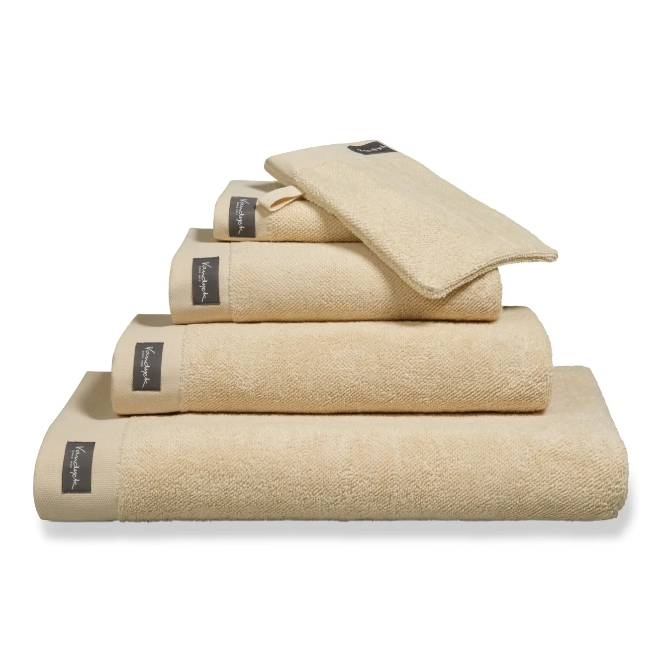 Vandyck Towel 60x110 cm HOME collection Uni Bleached Sand-207 (BAKC13202) set/3 pieces