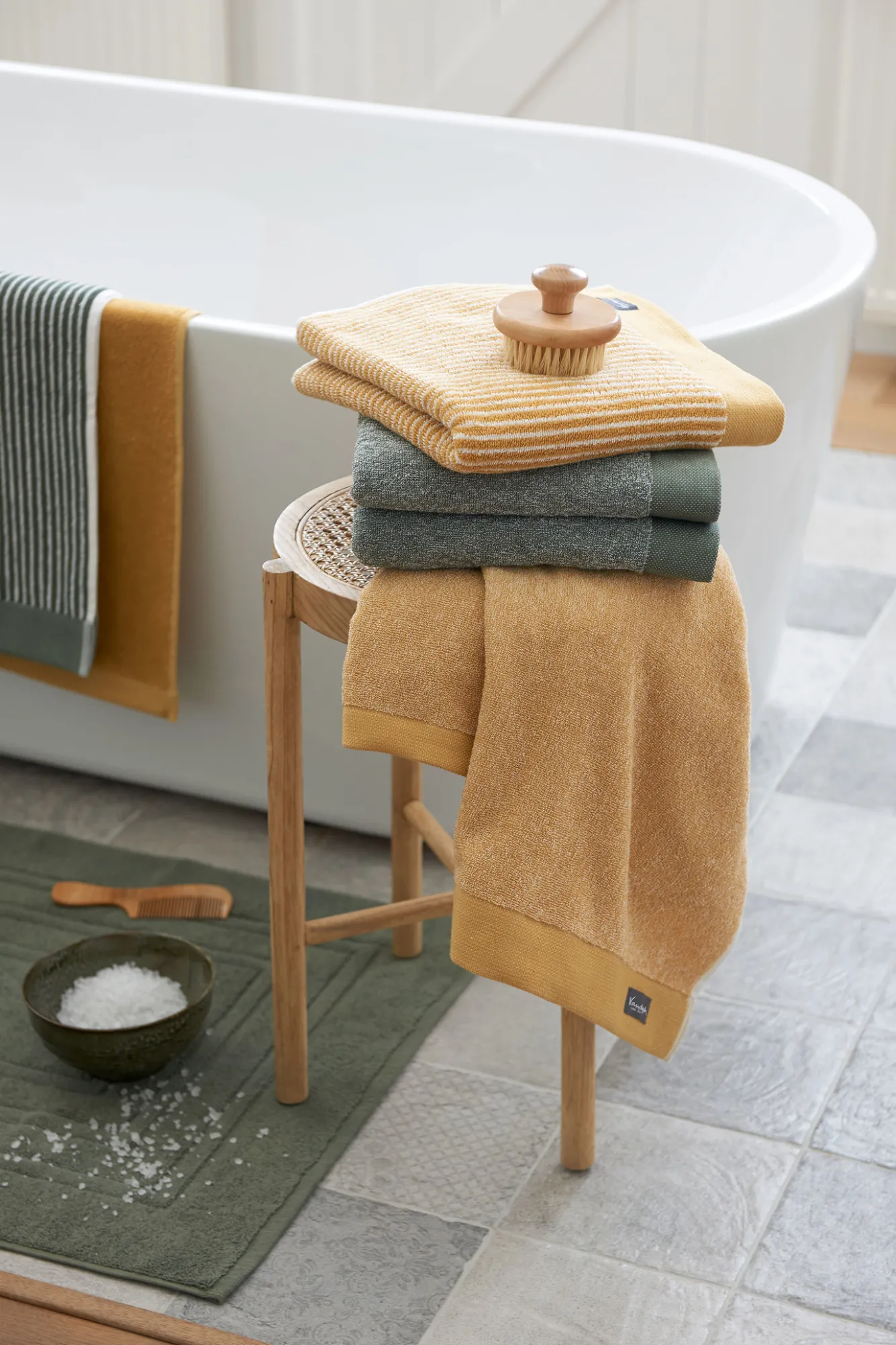 Vandyck Washcloth HOME Mouliné Olive (BAKC18201) set/6 pieces