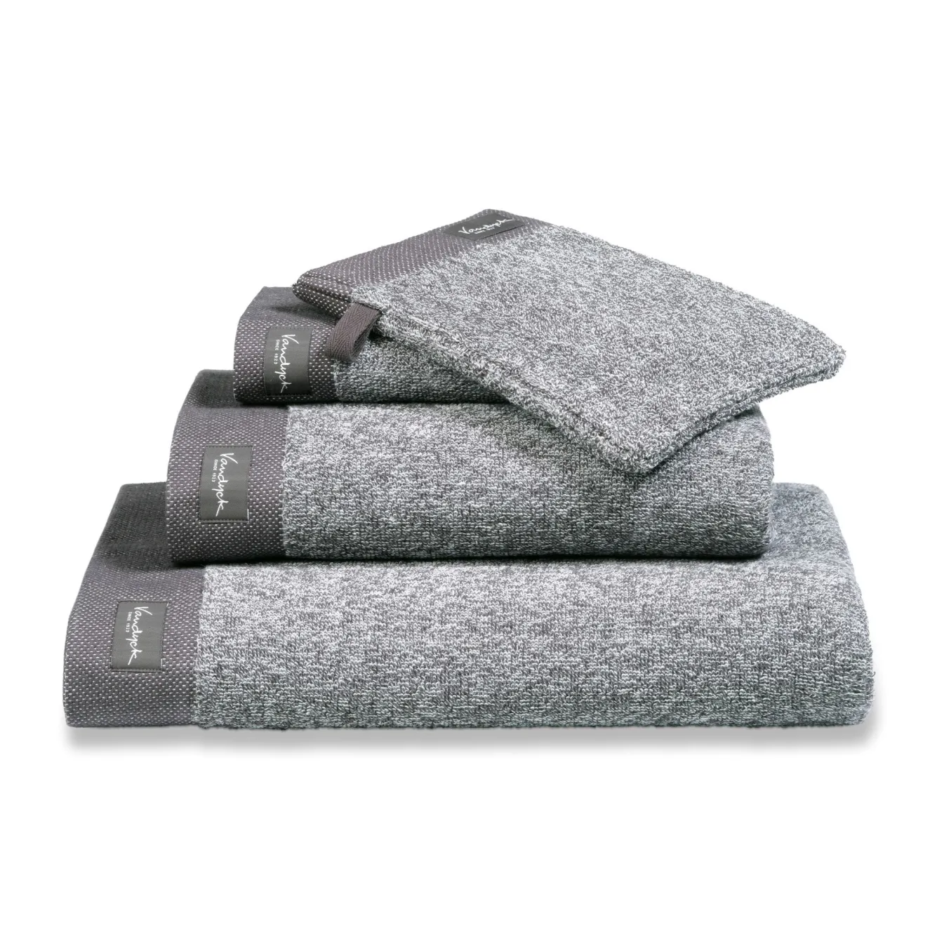 Vandyck Washcloth HOME Mouliné color Off Black (BAKC18201) set/6 pieces