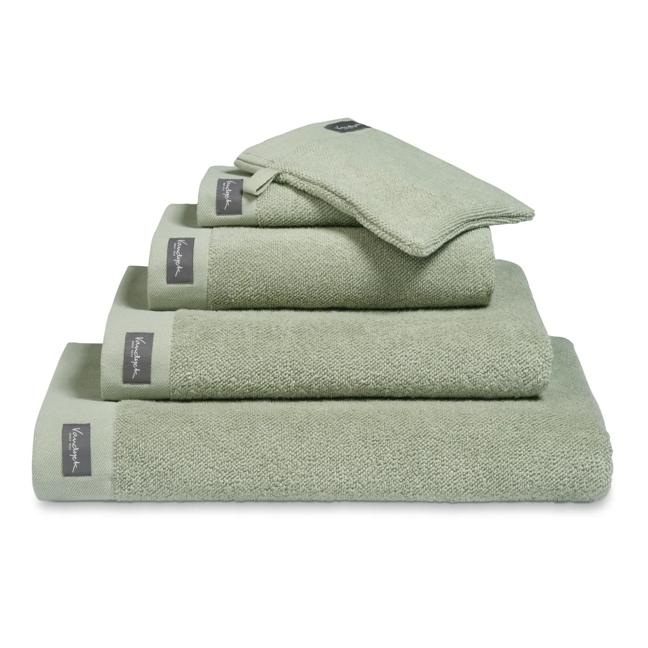 Vandyck Washcloth HOME collection Uni Smoke Green (BAKC13202) set/6 pieces