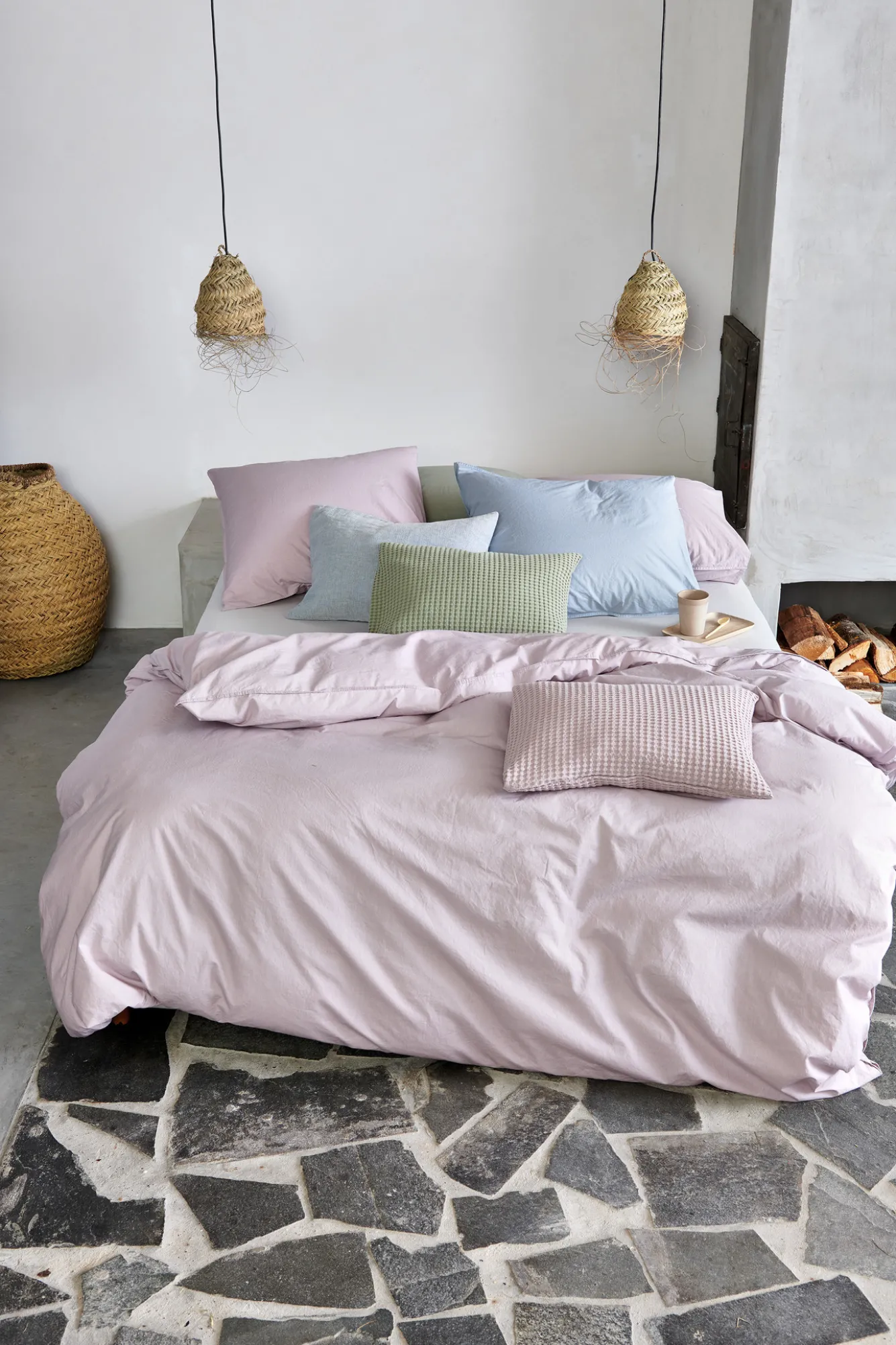 Vandyck WASHED COTTON duvet cover 240x220 cm Pearl Blue (cotton) CLLA20201