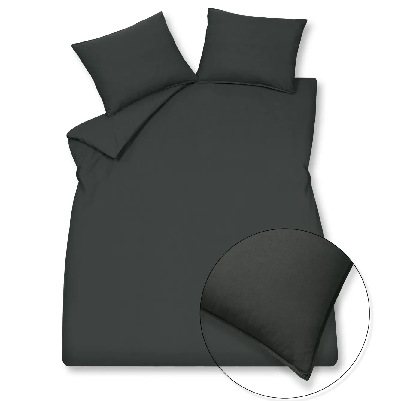 Vandyck WASHED COTTON duvet cover 200x220 cm, Off Black (cotton)