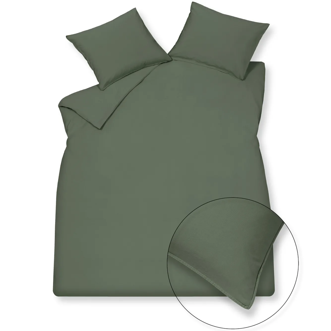 Vandyck WASHED COTTON duvet cover 140x220 cm Earth Green (cotton)