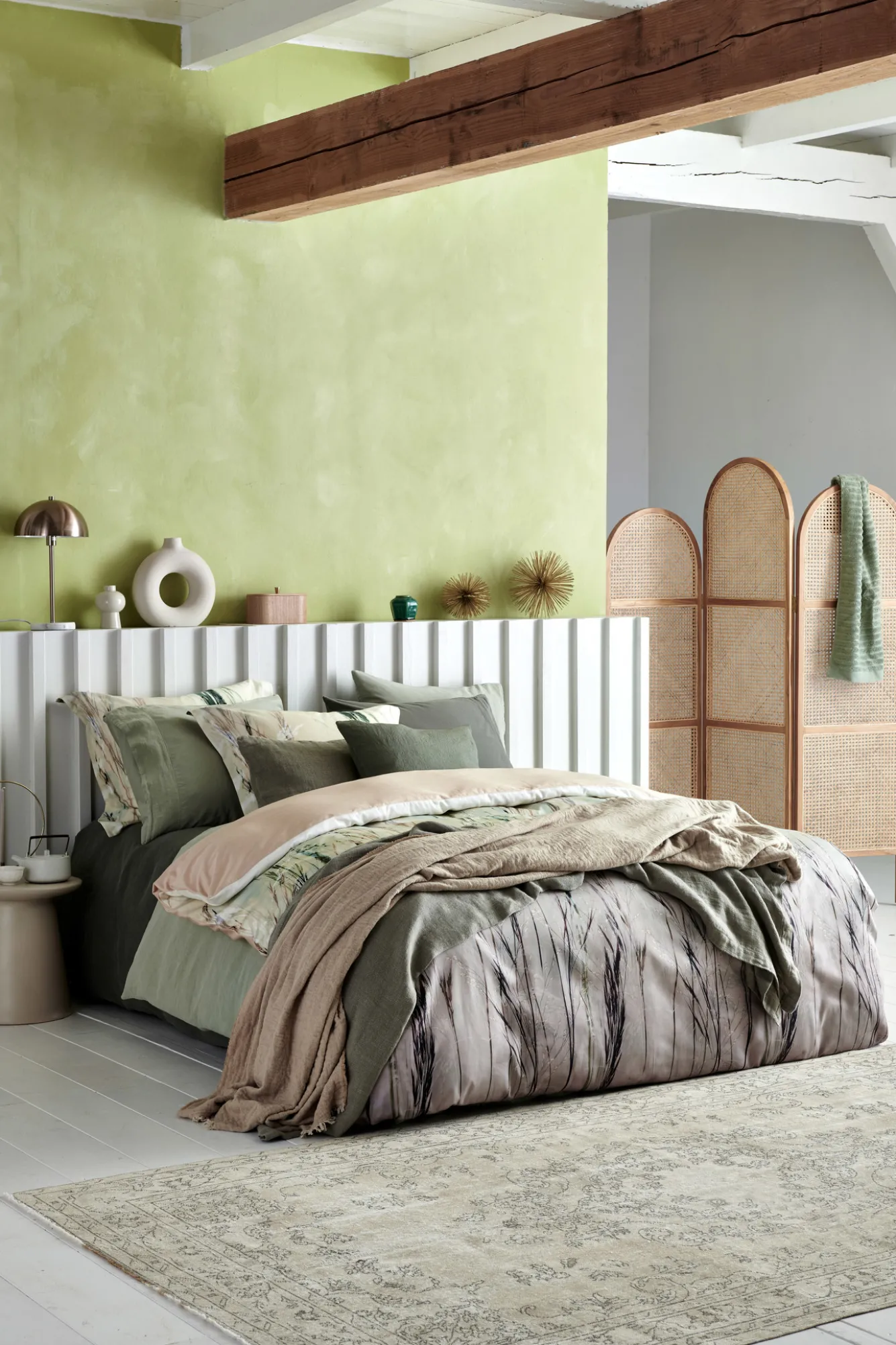 Vandyck WASHED COTTON duvet cover 140x220 cm Earth Green (cotton)