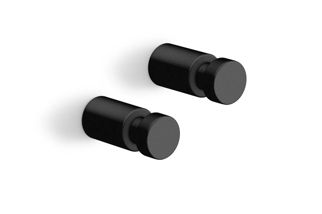 Zack AIVO towel hook 35mm set/2 (black) 40444
