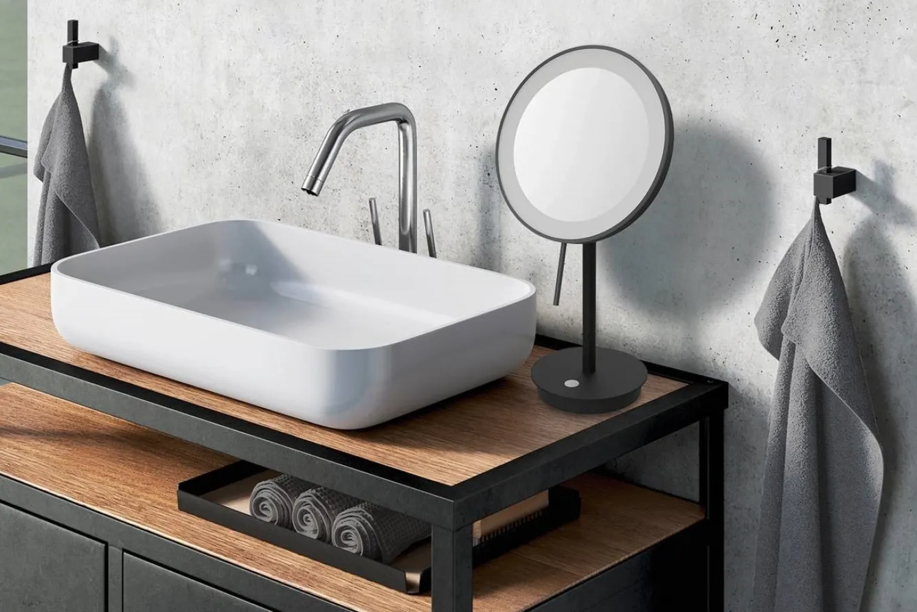 Zack ALONA LED cosmetic mirror standing (black) magnification 5:1