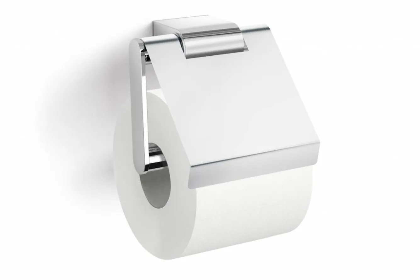 Zack ATORE toilet roll holder with flap 40453 (gloss stainless steel) wall mounting