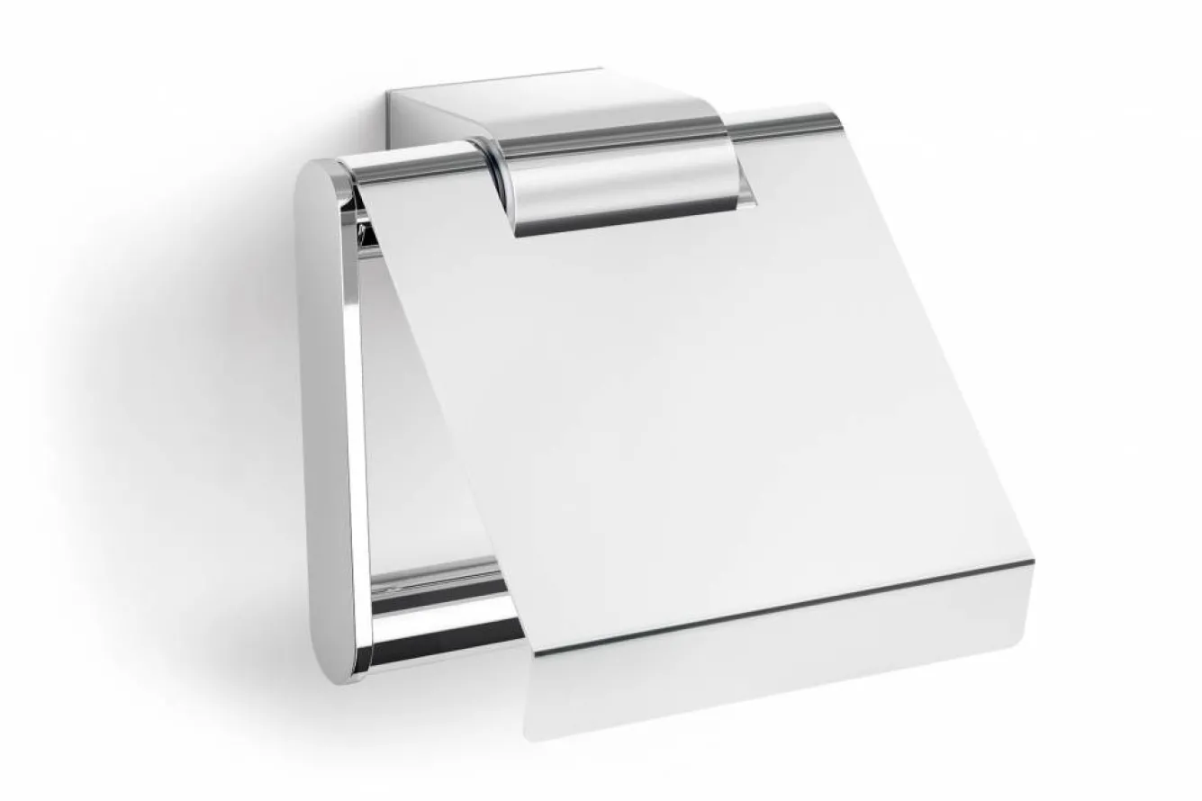 Zack ATORE toilet roll holder with flap 40453 (gloss stainless steel) wall mounting
