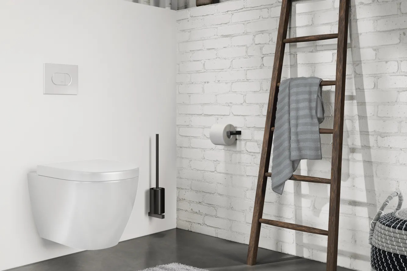 Zack CARVO toilet brush set wall 40507 (black)
