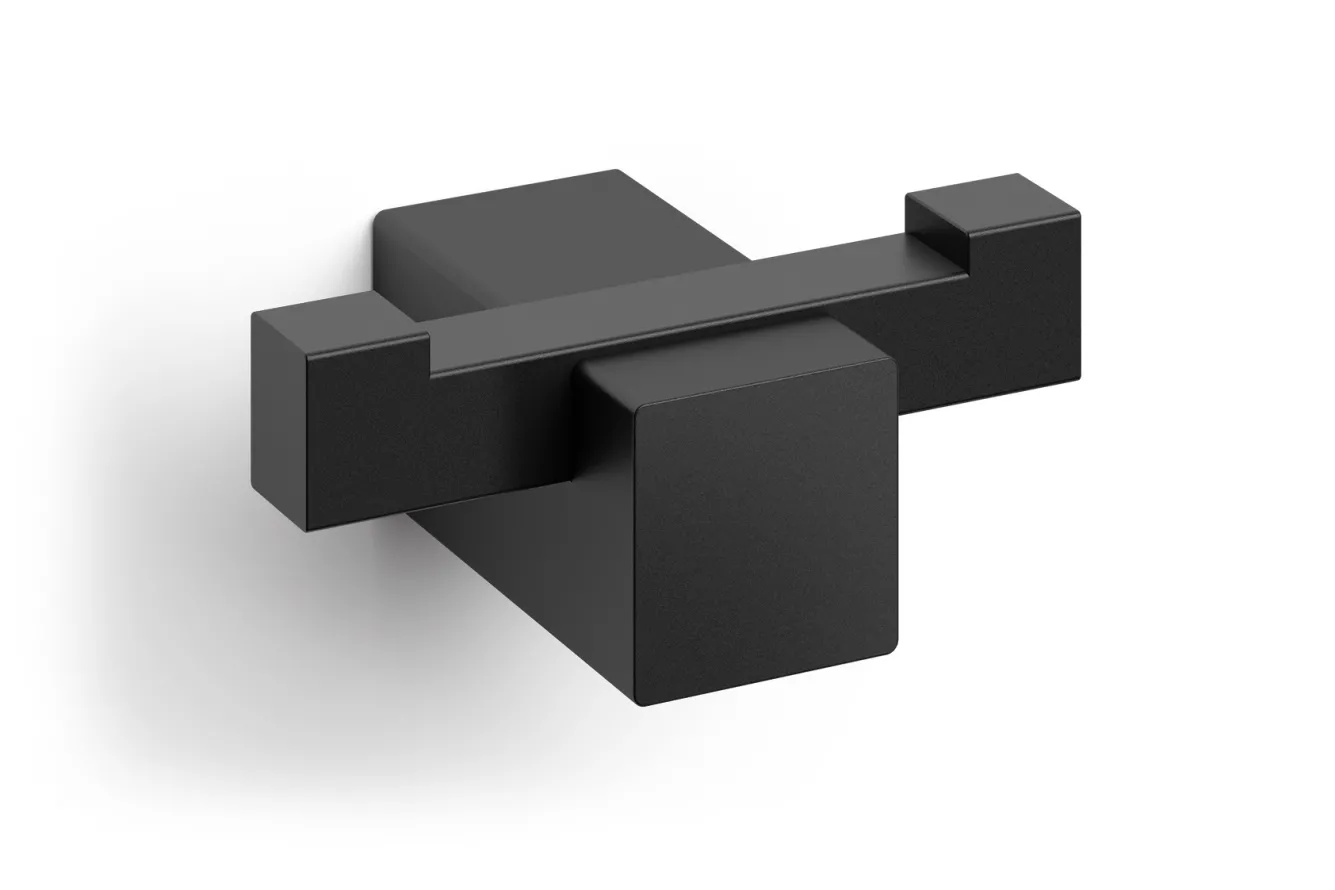 Zack CARVO towel hook double 40504 (powder-coated steel, black)