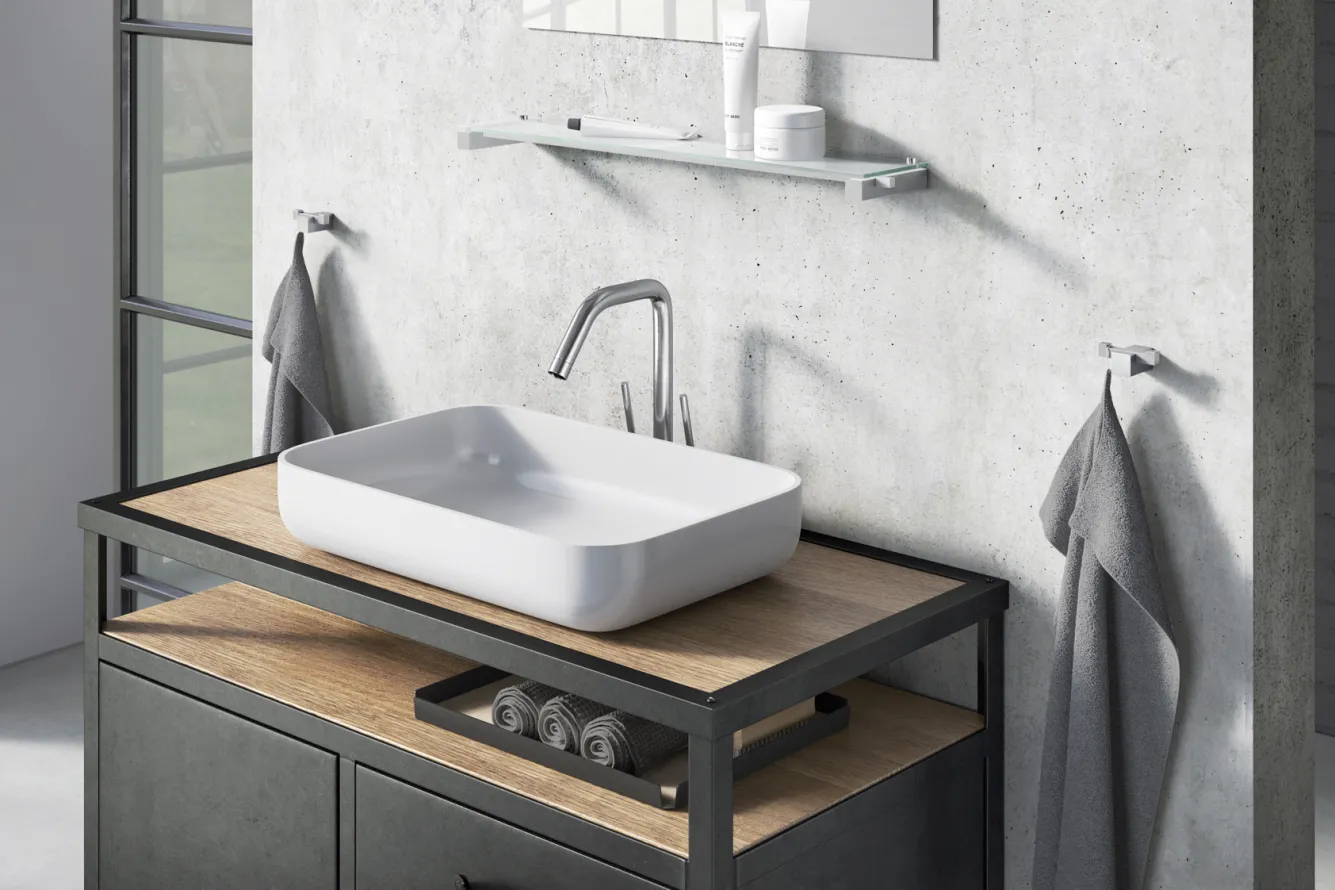 Zack CARVO towel hook double 40484 (brushed stainless steel)