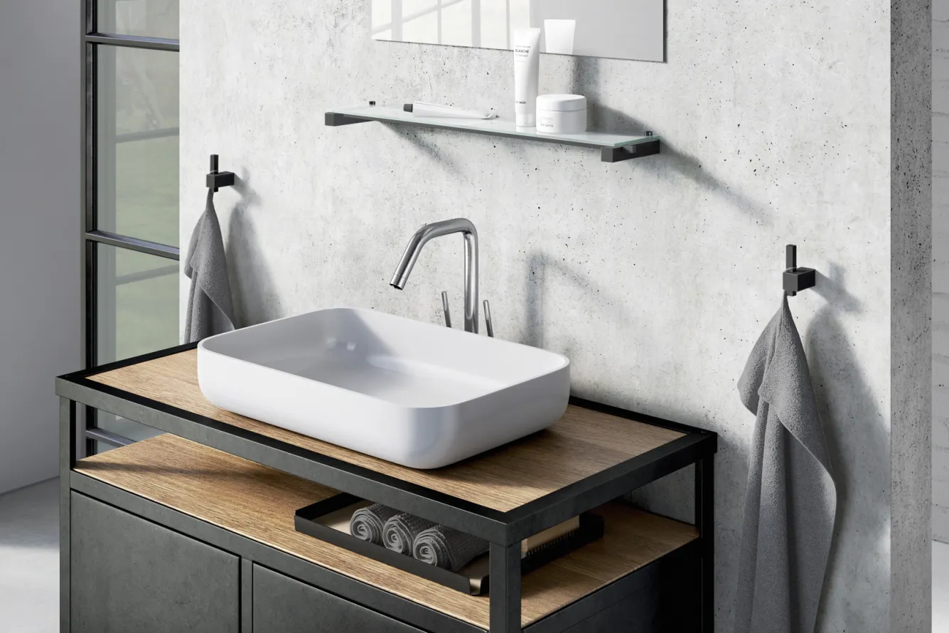 Zack CARVO towel hook 40503 (powder-coated steel, black)