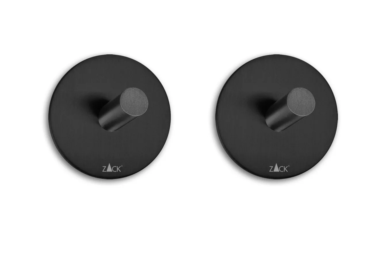 Zack PECO towel hook self-adhesive set/2 40354 (black)