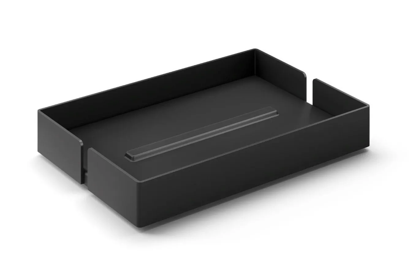Zack POTES soap dish (powder-coated steel, black)