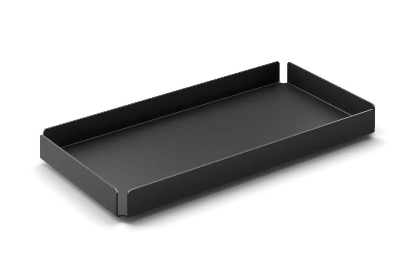 Zack POTES tray / dish 20x10 cm (powder-coated steel, black)