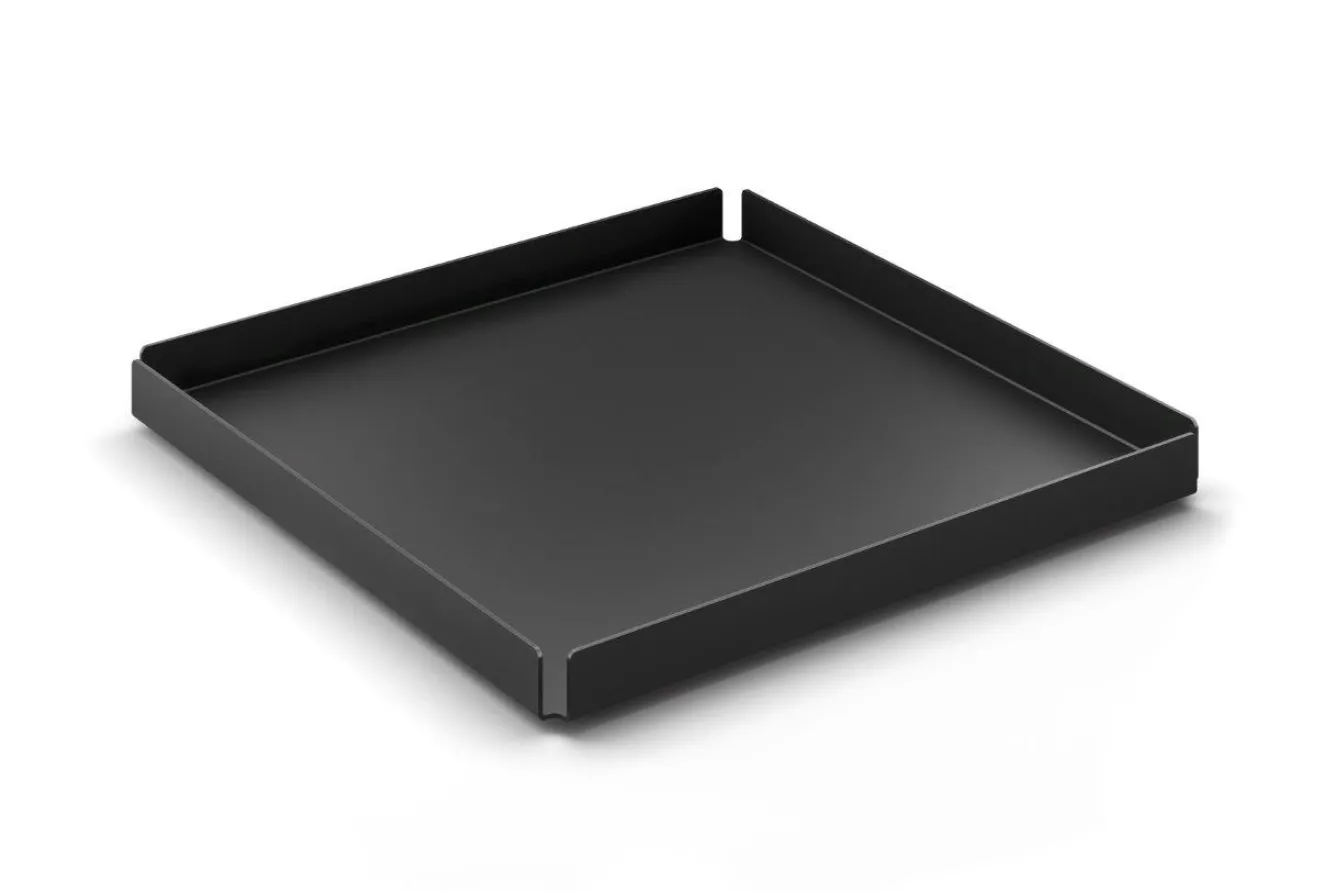 Zack POTES tray / dish 20x20 cm (powder-coated steel, black)